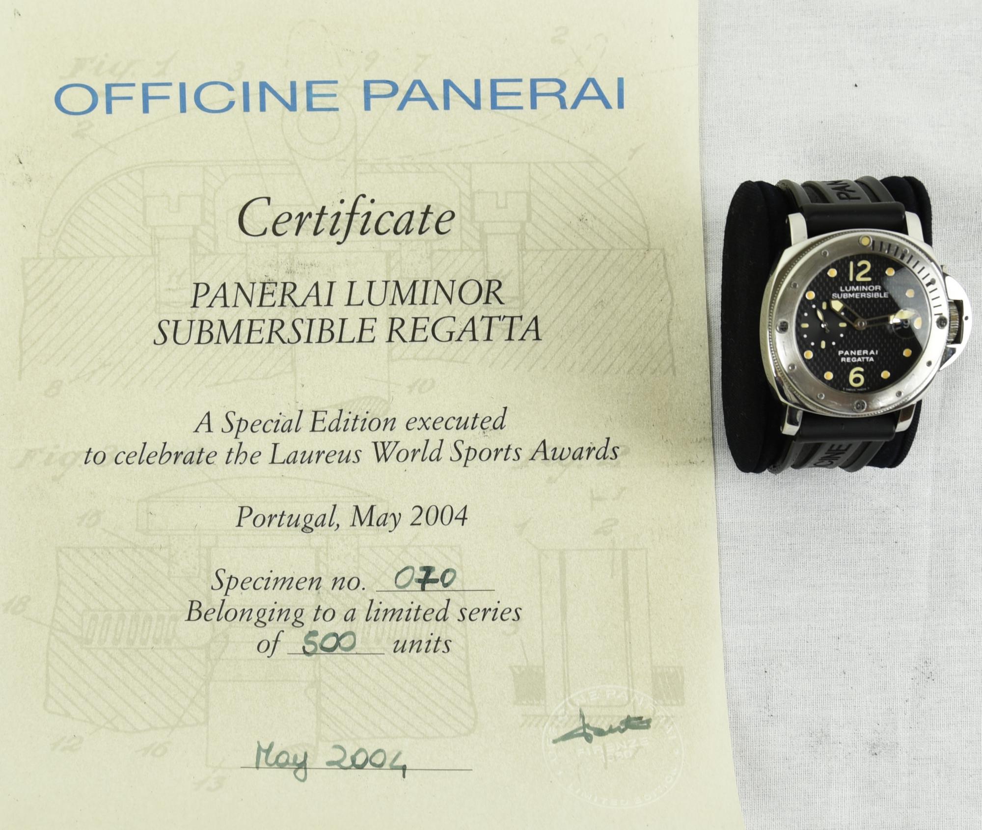 OFFICINE PANERAI LUMINOR SUBMERSIBLE REGATTA LAUREUS AWARDS MAY