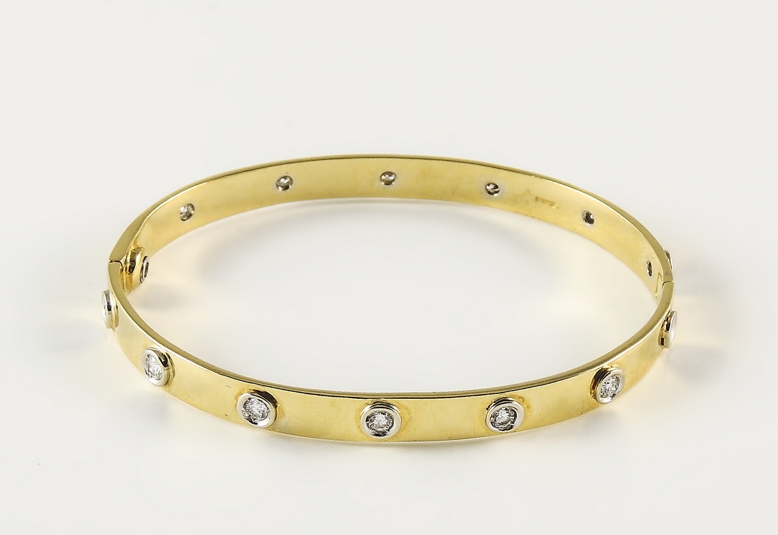 Bracciale Rigido In Oro Giallo E Diamanti Gold And Diamond Stiff Bracelet Maison Bibelot