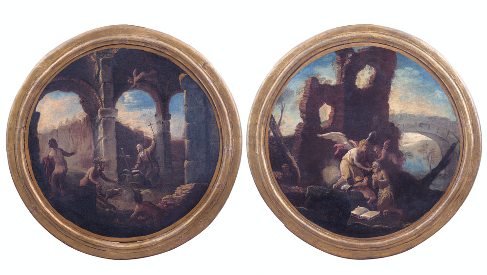 FORMENTI TOMMASO Milano 1654 - 1736Le tentazioni di Sant'Antonio  L'eucarestia, MEETING ART