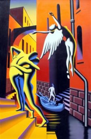 Kostabi Mark Los Angeles 1960 "Ascensione veneta" 2003, olio su tela (cm...