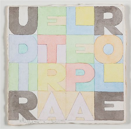 ALIGHIERO BOETTI 1940 - 1994 Udire tra le parole, 1979 Acquerello su carta,...