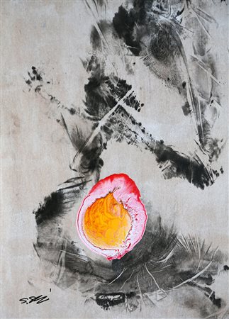 SHOZO SHIMAMOTO 1928 - 2013 Nyotaku - Uzumaki 5, 2009 Acrilico e inchiostro...