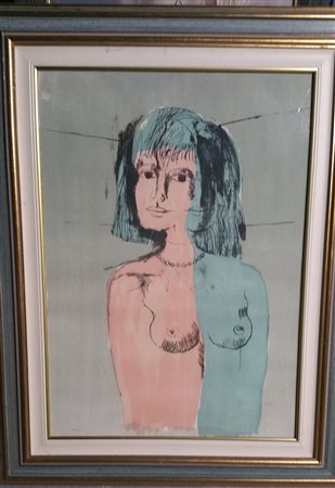 Bruno Cassinari "Figura femminile" - Litografia su carta, n.25/25 - cm 70x50