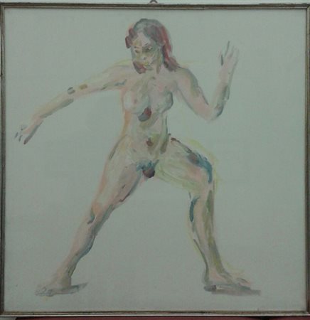 Albino Galvano "Figura"- 1980 - olio su tela - cm 80x80 - Firma dell'artista...