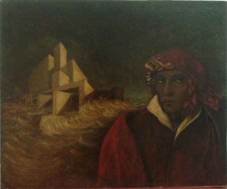 Ovidio Melis “Il veggente”- 1980 - Olio su tavola - cm. 50x60 - Autentica e...