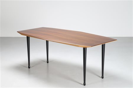 DE CARLI CARLO (1910 - 1999) Raro tavolo in palissandro con gambe in legno...