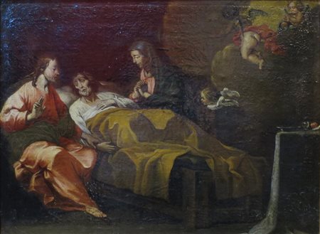 SCUOLA LIGURE DEL XVII SECOLO - 'DIPARTITA DI GIUSEPPE' Olio su tela 63,5 x...