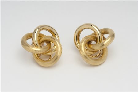 ORECCHINI IN ORO realizzati a forma di nodo, Peso g 17,3 A PAIR OF NODE GOLD...