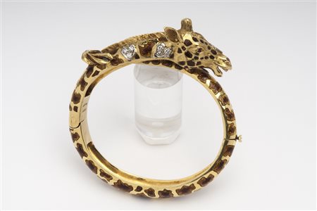 CORNELIO PESSI - BRACCIALE IN ORO, SMALTI, DIAMANTI E RUBINI, 1960 ca...