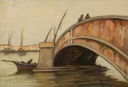 Renuccio Renucci (Livorno 1880 Livorno 1947) L'arco del ponte Carraia di...