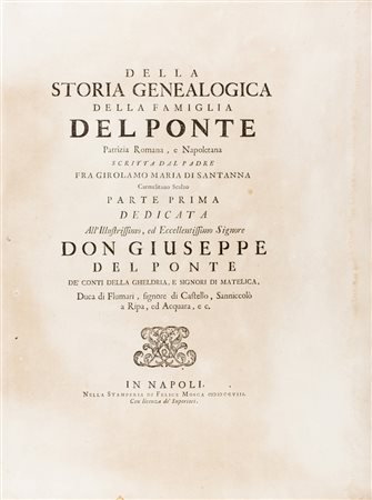 Sant'Anna Girolamo Maria di, Della storia genealogica della famiglia Del...