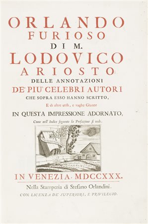 Ariosto ORLANDO FURIOSO Venezia Zatta 1772 Edizione Illustrata Di