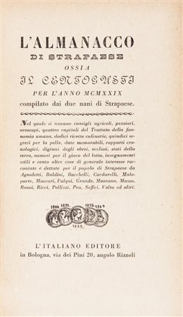 Almanacco di Strapaese per l'anno MCMXXIX.Bologna: L'Italiano Editore,...