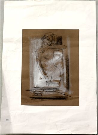 Mazzucchetti "Nudo di donna" tecnica mista su carta (cm 40x30) firmato in...