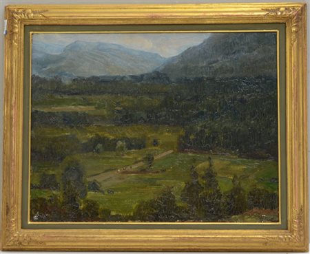 Carlo Vittori Cremona (1881- 1943) "Val Pusteria, Alto Adige" olio su...