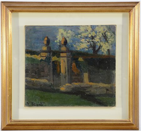 Visconti "Paesaggio"olio su tela (cm 33,5x37,5) firmato in basso a sinistra....