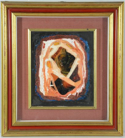 Bonazza "Composizione n∞ 3" 1978, olio e assemblage su tela (cm 30x25)...