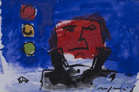 FRANCO ROGNONI (1913-1999) Senza Titolo Tempera su carta intelata cm 20x30...