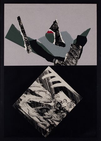 JACK CLEMENTE (1926-1976) Senza Titolo, 1963 Collage e tecnica mista su...