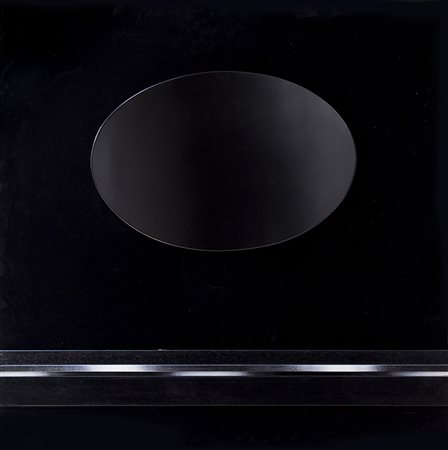 LORENZO PIEMONTI (1935-2015) Andante nero, 1967 Smalti su metallo cm 72x72...