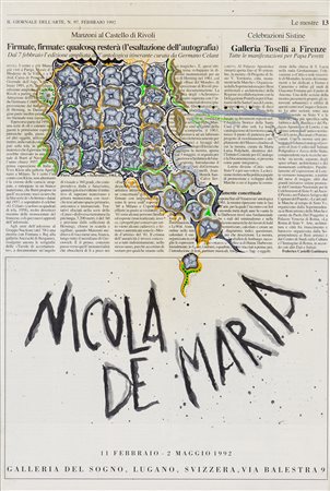 RICCARDO GUSMAROLI (1963) Senza Titolo, 1992 Tecnica mista e collage su carta...