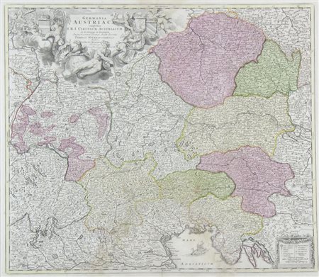 Lotto di 2 carte geografiche: a) "Germania austriaca" cm. 50x58 b) "Barbaria"...