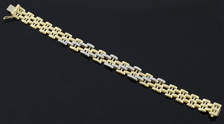 Bracciale in oro giallo con inserti di diamanti taglio brillante per ct...