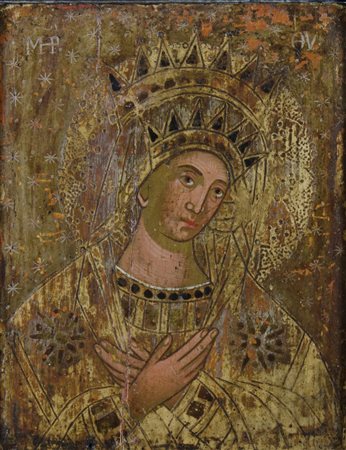 Maestro greco del XVI secolo "Madonna" cm. 24x18 - tempera su tavola