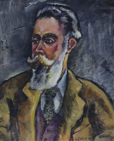 Adolfo Levier Trieste 1873-1953 "Uomo con barba" cm. 50x40 - olio su cartone...