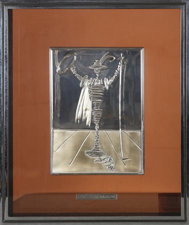 DALI' SALVADOR (1904 - 1989) Caballero espanol. 1977. Argento Sterling. Cm...