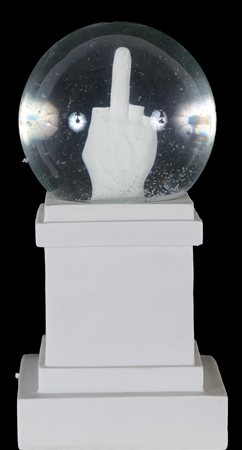 CATTELAN MAURIZIO (n. 1960) Snowball L.O.V.E. . 2014. Vetro e resina. Cm...