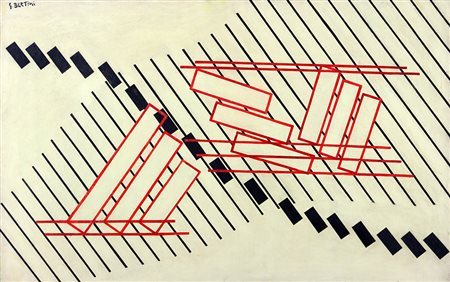 GIANNI BERTINI 1922 - 2010 Composizione astratto geometrica, 1950 Olio su...