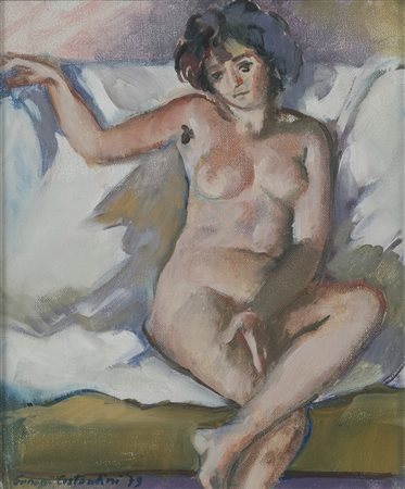 ERNANI COSTANTINI (Venezia 1922 - 2007) Nudo, 1979 Olio su tela, cm. 30 x 25...