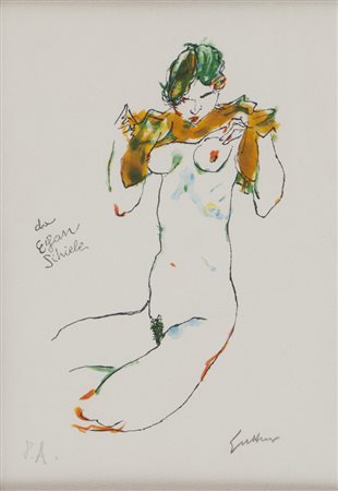 RENATO GUTTUSO (Bagheria 1911- Roma 1987) Da Egon Schiele Litografia a...