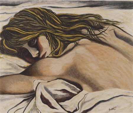 RENATO GUTTUSO (Bagheria 1911 - Roma 1987) Volto di donna Serigrafia a colori...