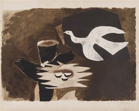 GEORGE BRAQUE (Argenteuil 1882 - Parigi 1963) L'oiseau et Son Nid, 1956...