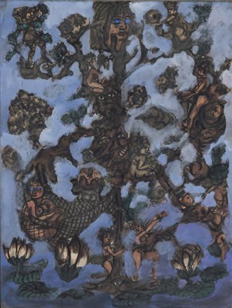 TONO ZANCANARO (Padova 1906 -1985) L'albero sognato da Bertoldo, 1960 Tecnica...