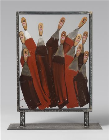 ARMAN (Nizza 1928 - New York 2005) Spatules Composizione di spatole e tempera...