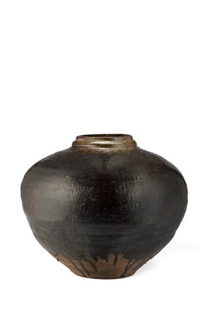 Giara in gres con invetriatura marrone Thailandia A brown-glazed large jar...