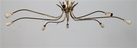ARREDOLUCE Attrib. Lampadario in ottone e metallo laccato, anni 50. -. Cm...