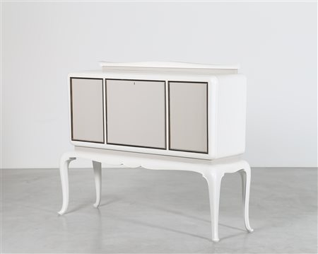 BORGHI PAOLO Credenza- mobile bar in legno laccato bianco, per Alfredo Borghi...