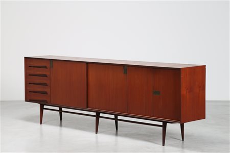 DASSI M.M. Credenza in palissandro con dettagli in ottone, produzione Dassi...