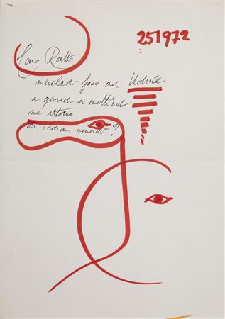 Gio Ponti (Milano 1891 - 1979) Lettera autografa con disegni monocromi,...