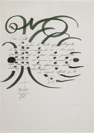 Gio Ponti (Milano 1891 - 1979) Lettera autografa con disegni monocromi,...