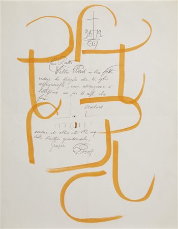 Gio Ponti (Milano 1891 - 1979) Lettera autografa con disegni monocromi,...