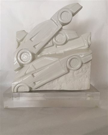 Fernandez Arman "F40" scultura in ceramica in 150 esemplari 21x18,5 autentica...