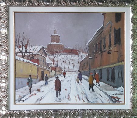 Renzo Villa "Monte dei Cappuccini" - 1976 - Olio su tavola - cm 60x80 - Firma...