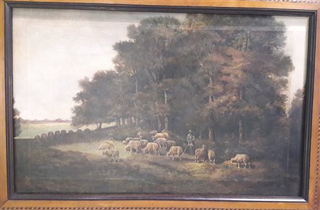 Romolo Leone "Paesaggio ameno" - Olio su tela - cm 60x94,5 - Firma...