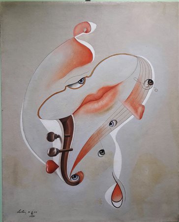 Alberto Lanteri "Sinfonia d'amore" - 2006 - Olio su tela - cm 50x40 - Firma...