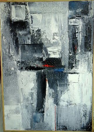 Mirko Roncelli "Paesaggio urbano" - Olio su tela - cm 90x70 - Firma...